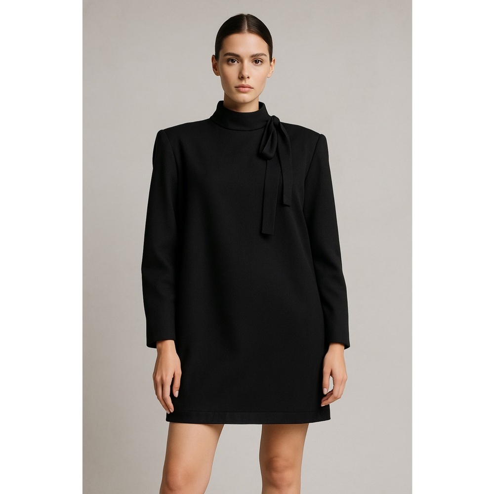 Studio 0001 by Ferre Shift Dress S/M Wool Blend Italy Gianfranco Avant Garde Bow